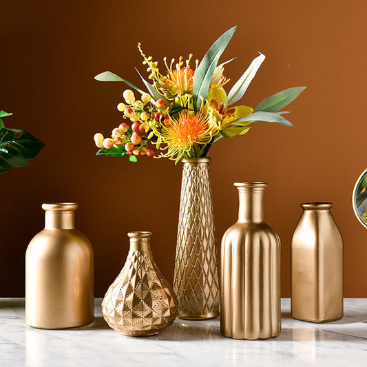 Vergoldete Vase aus Glas