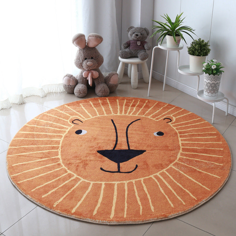 Runder Löwenteppich fürs Kinderzimmer