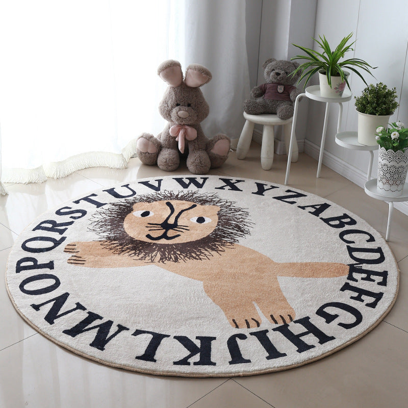 Runder Löwenteppich fürs Kinderzimmer